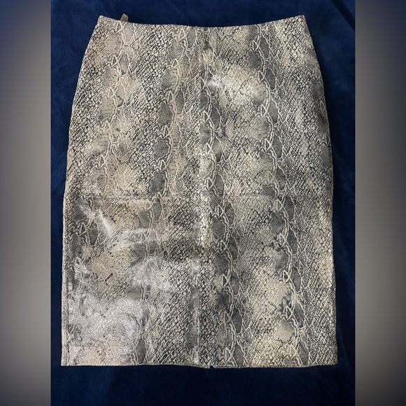 Spiegel Dresses & Skirts - Spiegel leather  Snake Print Pencil Skirt - Black and Gray